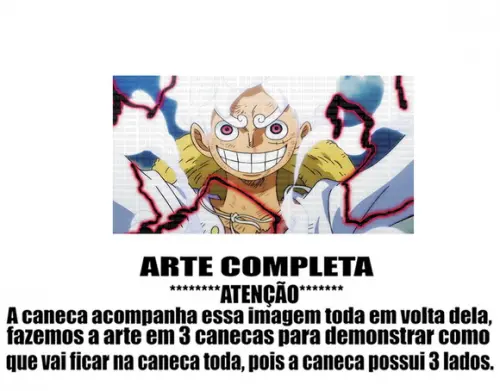Caneca Polímero Luffy Gear 5 One Piece Personalizada