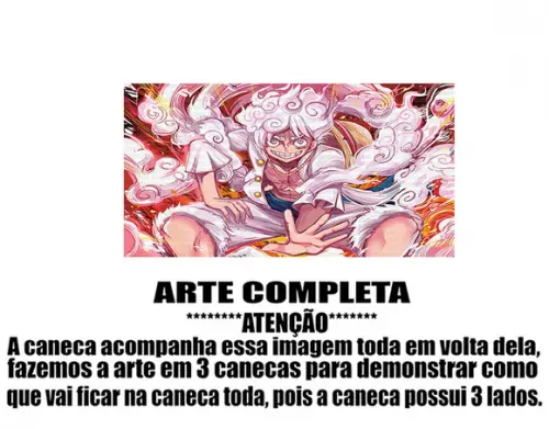 Caneca Polímero Luffy Gear 5 One Piece Personalizada