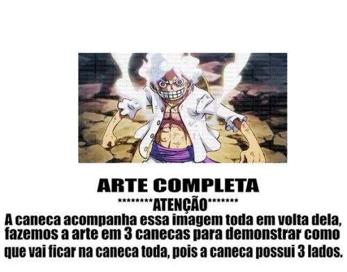 Caneca Polímero Luffy Gear 5 One Piece Personalizada
