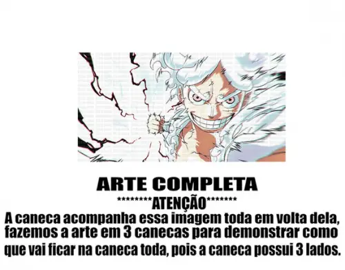 Caneca Polímero Luffy Gear 5 One Piece Personalizada