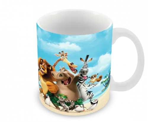 Caneca Polímero Madagascar Personalizada