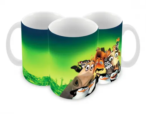 Caneca Polímero Madagascar Personalizada