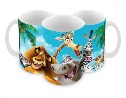 Caneca Polímero Madagascar Personalizada
