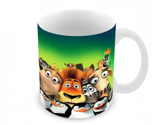 Caneca Polímero Madagascar Personalizada
