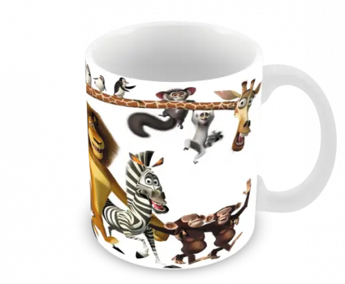 Caneca Polímero Madagascar Personalizada