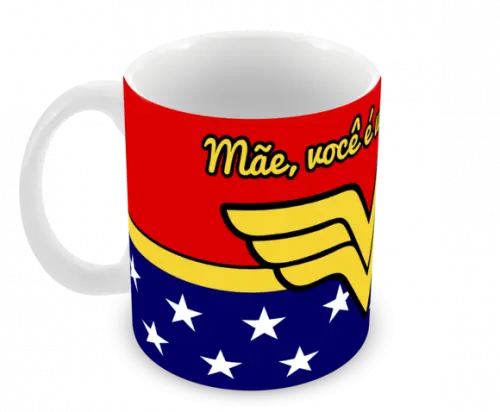 Caneca Polímero Mãe Maravilha Dia das Mães Personalizada