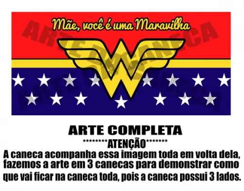 Caneca Polímero Mãe Maravilha Dia das Mães Personalizada