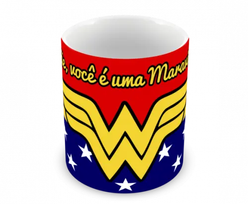 Caneca Polímero Mãe Maravilha Dia das Mães Personalizada