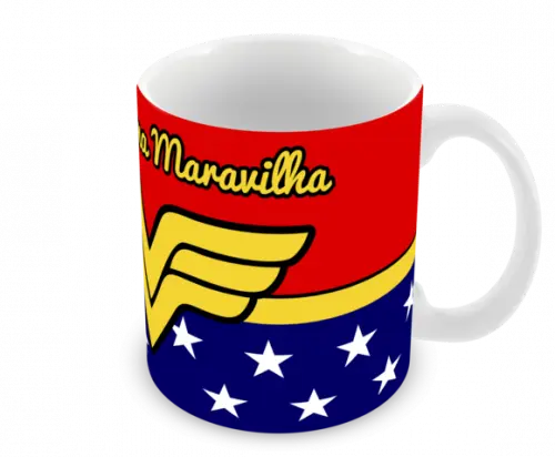 Caneca Polímero Mãe Maravilha Dia das Mães Personalizada