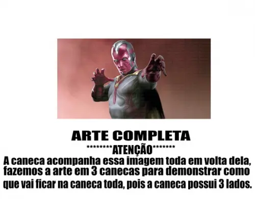 Caneca Polímero Marvel Visão Personalizada