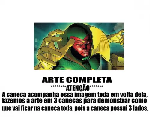 Caneca Polímero Marvel Visão Personalizada