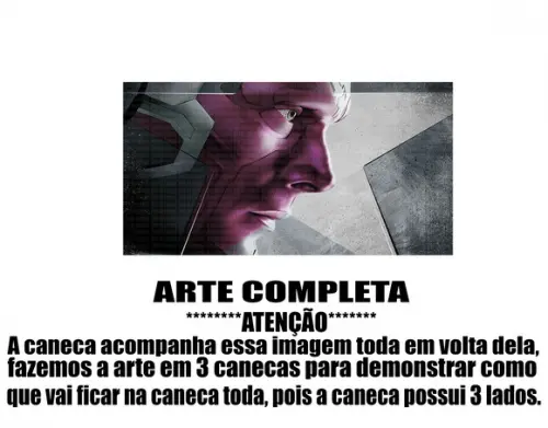 Caneca Polímero Marvel Visão Personalizada