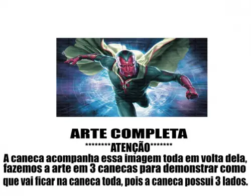 Caneca Polímero Marvel Visão Personalizada