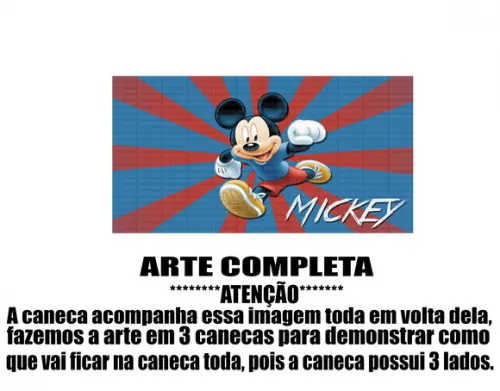 Caneca Polímero Mickey Mouse Personalizada
