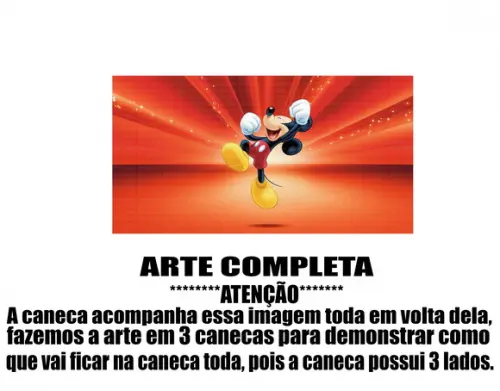 Caneca Polímero Mickey Mouse Personalizada