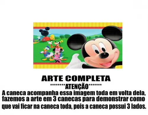 Caneca Polímero Mickey Mouse Personalizada