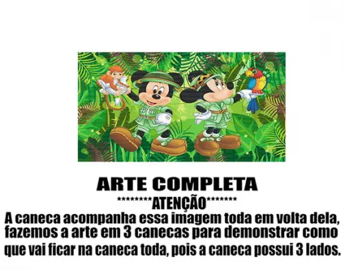 Caneca Polímero Mickey na Selva Personalizada