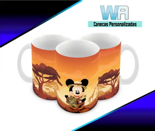 Caneca Polímero Mickey na Selva Personalizada
