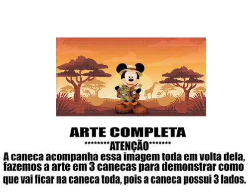 Caneca Polímero Mickey na Selva Personalizada