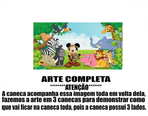 Caneca Polímero Mickey na Selva Personalizada