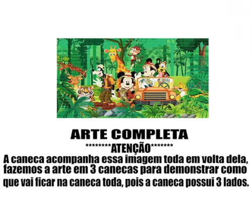 Caneca Polímero Mickey na Selva Personalizada