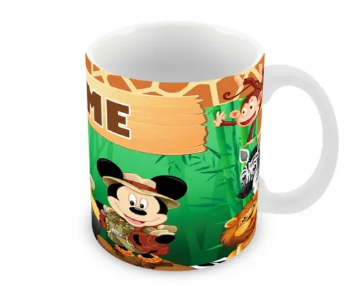 Caneca Polímero Mickey na Selva Personalizada