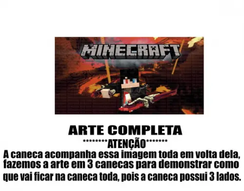Caneca Polímero Minecraft Personalizada