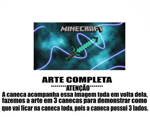 Caneca Polímero Minecraft Personalizada