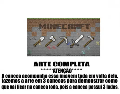 Caneca Polímero Minecraft Personalizada
