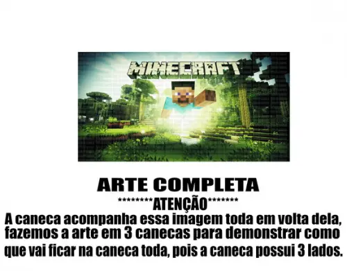 Caneca Polímero Minecraft Personalizada
