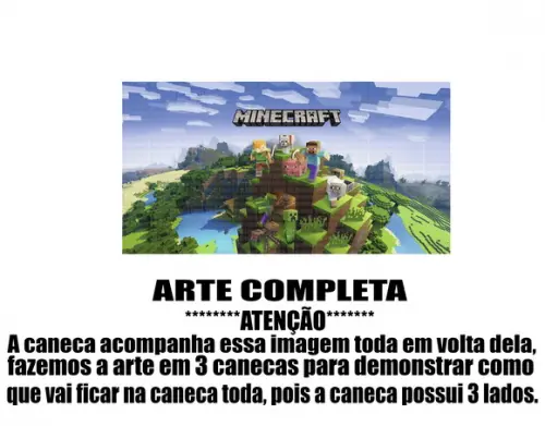 Caneca Polímero Minecraft Personalizada