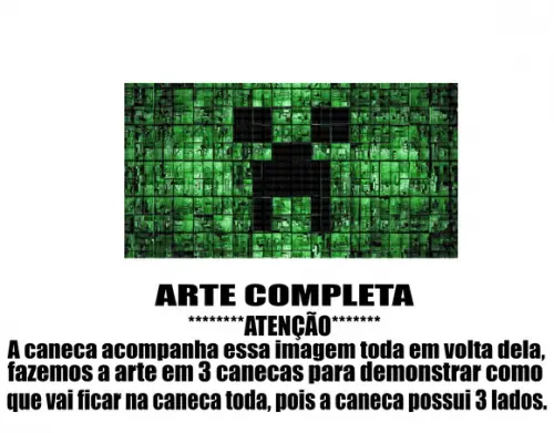 Caneca Polímero Minecraft Personalizada