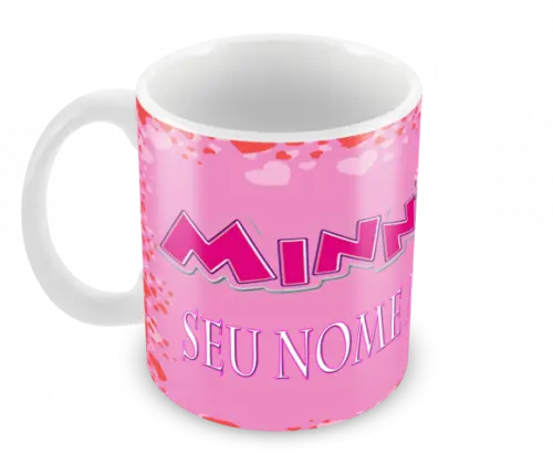 Caneca Polímero Minnie com Nome Personalizada