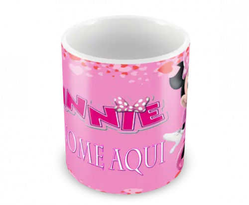 Caneca Polímero Minnie com Nome Personalizada