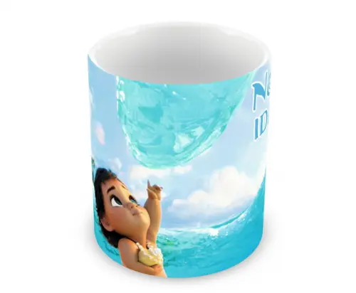 Caneca Polímero Moana Bebê Nome Personalizada