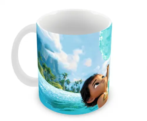 Caneca Polímero Moana Bebê Nome Personalizada
