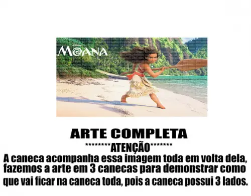 Caneca Polímero Moana Personalizada