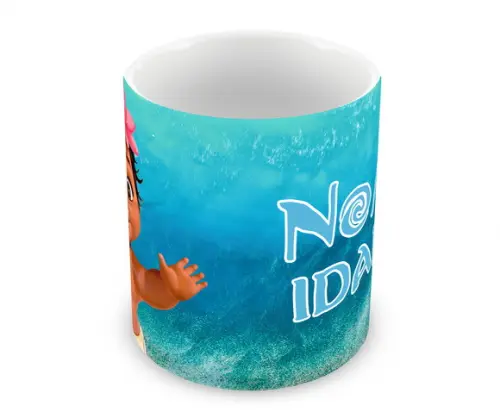 Caneca Polímero Moana Bebê Nome Personalizada