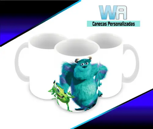 Caneca Polímero Monstros Sa Personalizada