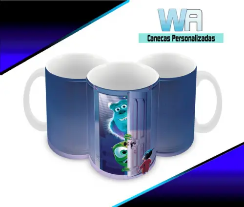 Caneca Polímero Monstros Sa Personalizada
