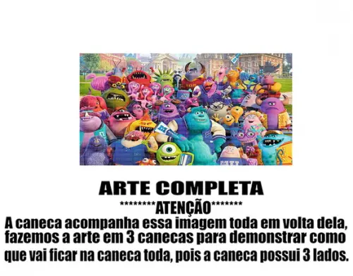 Caneca Polímero Monstros Sa Personalizada