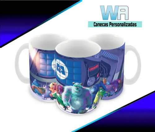 Caneca Polímero Monstros Sa Personalizada