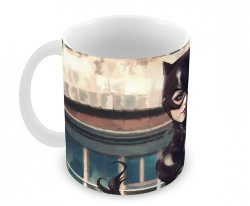 Caneca Polímero Mulher Gato Personalizada