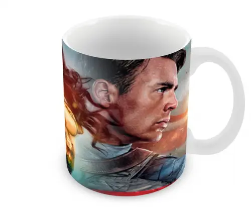 Caneca Polímero Mulher Maravilha e Capitão América
