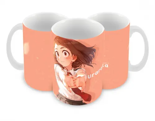 Caneca Polímero My Hero Academia Uraraka Personalizada