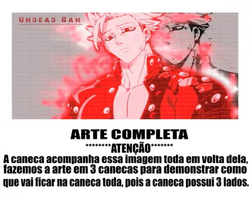 Caneca Polímero Nanatsu no Taizai Ban Personalizada