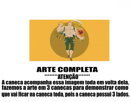 Caneca Polímero Nanatsu no Taizai Escanor Personalizada