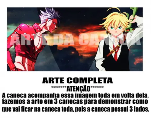 Caneca Polímero Nanatsu no Taizai Personalizada