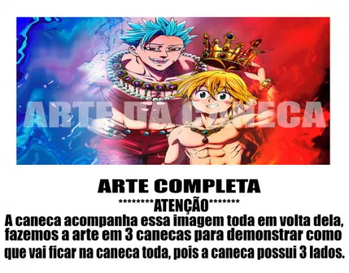 Caneca Polímero Nanatsu no Taizai Personalizada