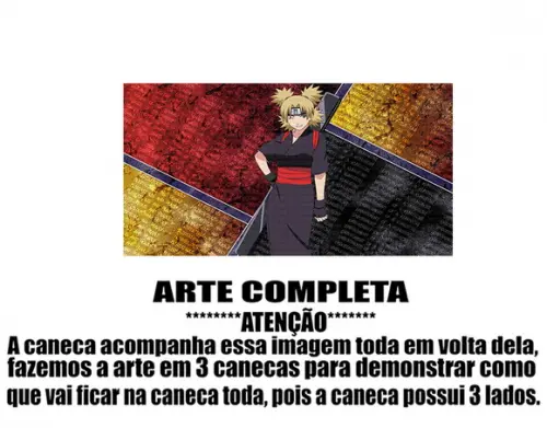 Caneca Polímero Naruto - Temari Personalizada